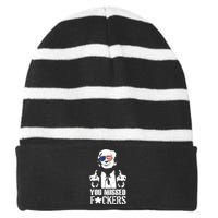 Donald Trump You Missed Fight Fight Fight Striped Beanie with Solid Band