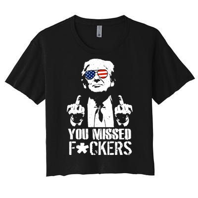 Donald Trump You Missed Fight Fight Fight Women's Crop Top Tee