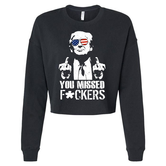 Donald Trump You Missed Fight Fight Fight Cropped Pullover Crew