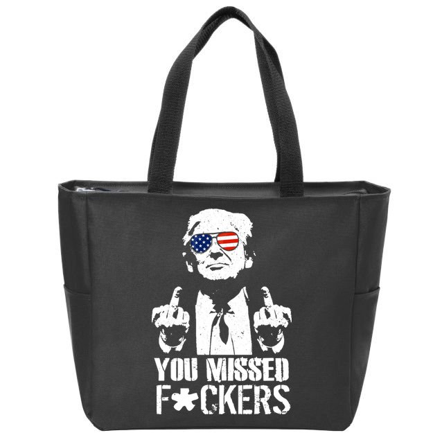 Donald Trump You Missed Fight Fight Fight Zip Tote Bag