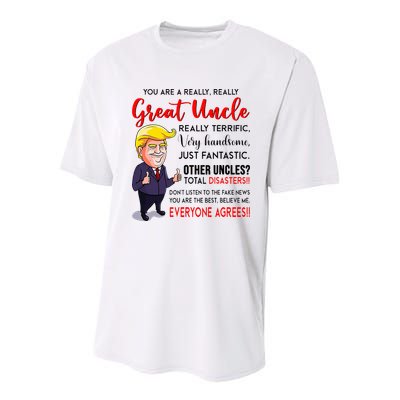 Donald Trump YouRe A Really Great Uncle Uncle Life Youth Performance Sprint T-Shirt