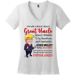 Donald Trump YouRe A Really Great Uncle Uncle Life Women's V-Neck T-Shirt