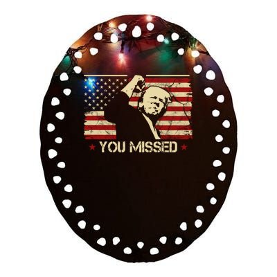 Donald Trump You Missed Vintage Usa Flag Election Ceramic Oval Ornament