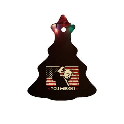 Donald Trump You Missed Vintage Usa Flag Election Ceramic Tree Ornament