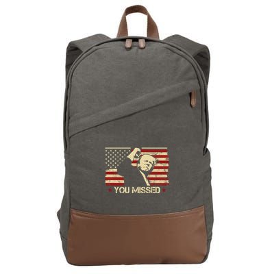 Donald Trump You Missed Vintage Usa Flag Election Cotton Canvas Backpack