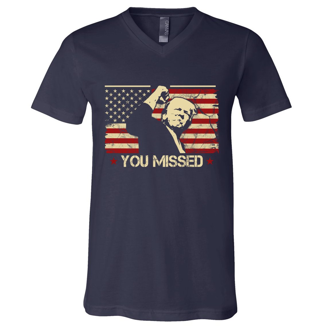 Donald Trump You Missed Vintage Usa Flag Election V-Neck T-Shirt