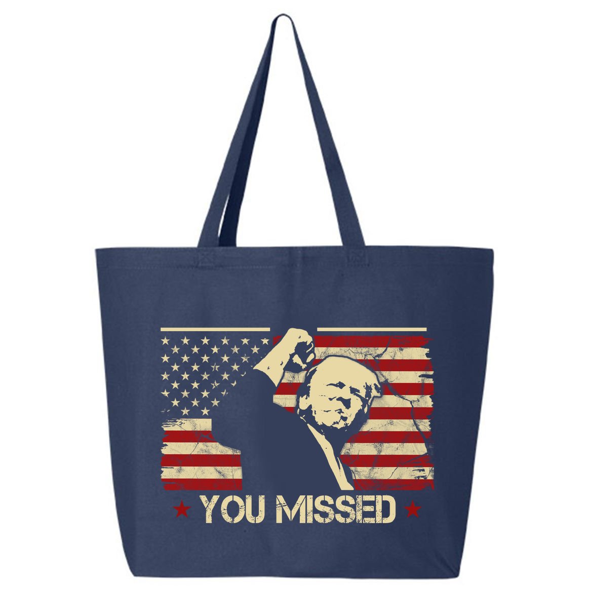 Donald Trump You Missed Vintage Usa Flag Election 25L Jumbo Tote