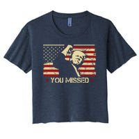 Donald Trump You Missed Vintage Usa Flag Election Women's Crop Top Tee