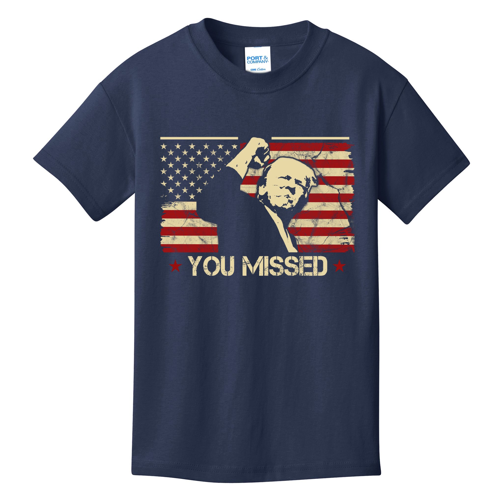 Donald Trump You Missed Vintage Usa Flag Election Kids T-Shirt