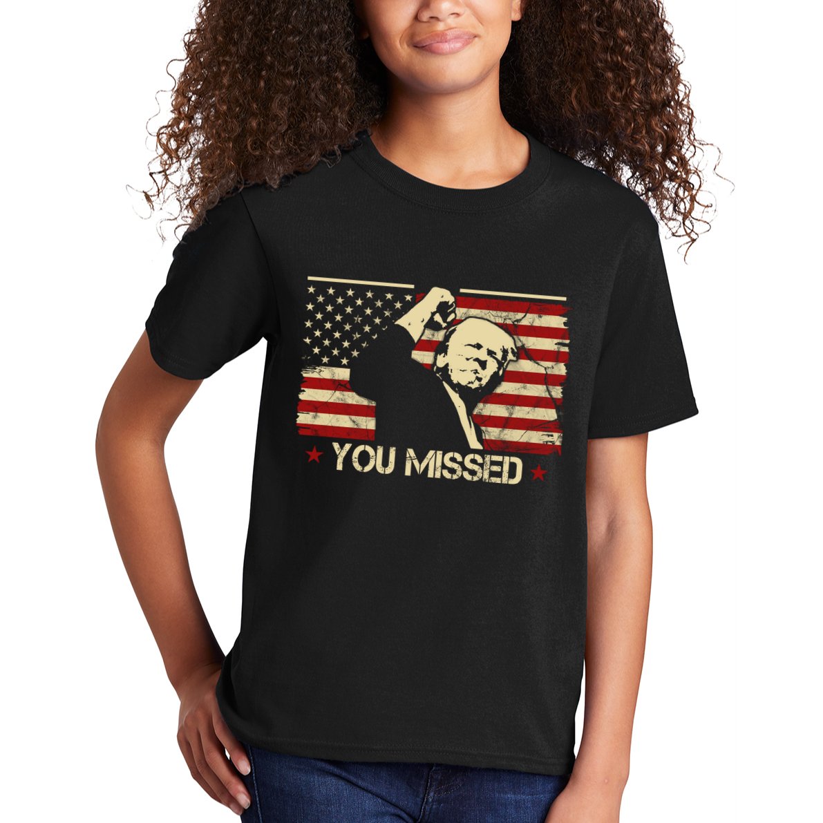 Donald Trump You Missed Vintage Usa Flag Election Kids T-Shirt