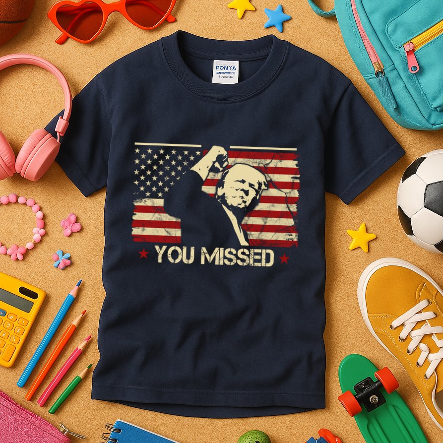 Donald Trump You Missed Vintage Usa Flag Election Kids T-Shirt