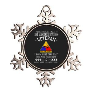 DonT Underestimate 2nd Armored Division Veteran Day Xmas Metallic Star Ornament