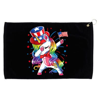 Dabbing Unicorn 4th Of July Women American Grommeted Golf Towel