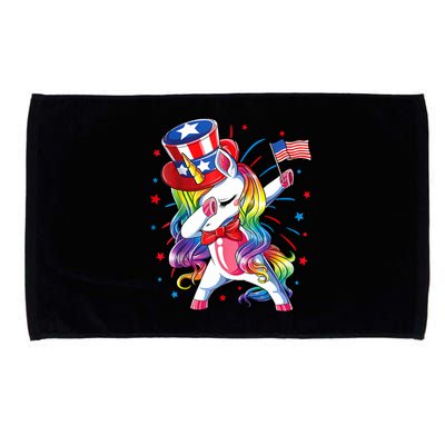 Dabbing Unicorn 4th Of July Women American Microfiber Hand Towel