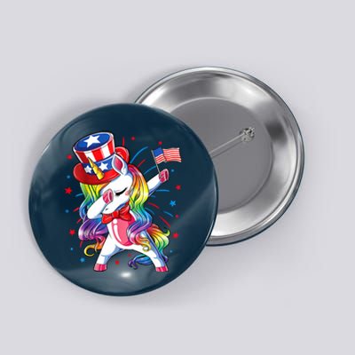 Dabbing Unicorn 4th Of July Women American Button