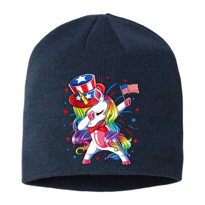 Dabbing Unicorn 4th Of July Women American Sustainable Beanie