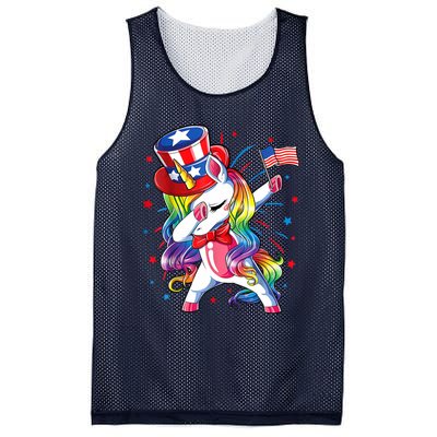 Dabbing Unicorn 4th Of July Women American Mesh Reversible Basketball Jersey Tank