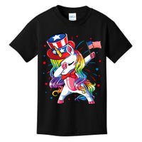 Dabbing Unicorn 4th Of July, Women American Flag Kids T-Shirt