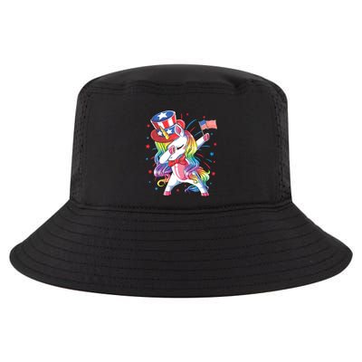 Dabbing Unicorn 4th Of July Uncle Sam American Flag Cool Comfort Performance Bucket Hat