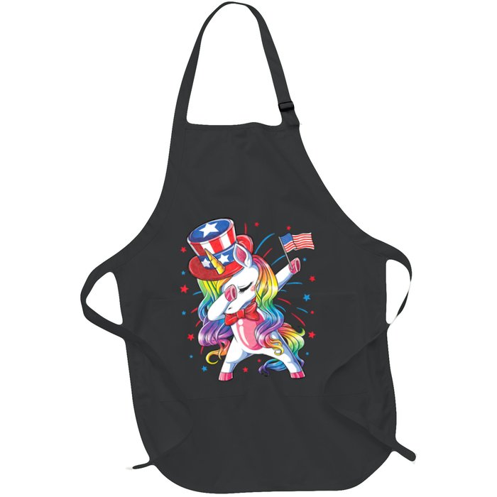 Dabbing Unicorn 4th Of July Uncle Sam American Flag Apron