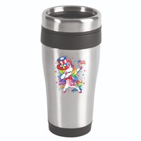 Dabbing Unicorn 4th Of July Uncle Sam American Flag 16oz Travel Tumbler