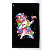 Dabbing Unicorn 4th Of July Uncle Sam American Flag Golf Towel