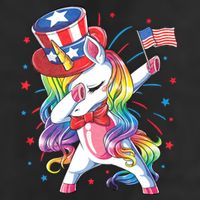 Dabbing Unicorn 4th Of July Uncle Sam American Flag Golf Towel
