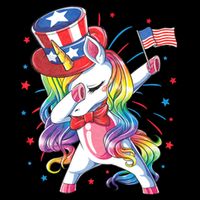 Dabbing Unicorn 4th Of July Uncle Sam American Flag Short Acrylic Beanie