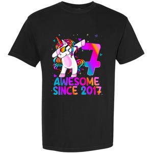 Dabbing Unicorn 7 Year Old 7th Birthday Girl Unicorn Party Garment-Dyed Heavyweight T-Shirt