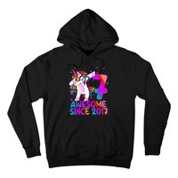 Dabbing Unicorn 7 Year Old 7th Birthday Girl Unicorn Party Hoodie