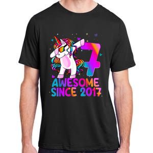 Dabbing Unicorn 7 Year Old 7th Birthday Girl Unicorn Party Adult ChromaSoft Performance T-Shirt