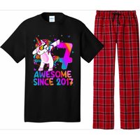 Dabbing Unicorn 7 Year Old 7th Birthday Girl Unicorn Party Pajama Set