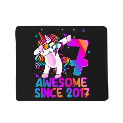 Dabbing Unicorn 7 Year Old 7th Birthday Girl Unicorn Party Mousepad