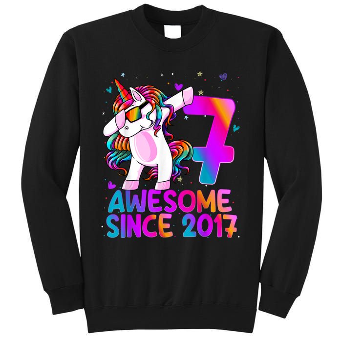 Dabbing Unicorn 7 Year Old 7th Birthday Girl Unicorn Party Tall Sweatshirt