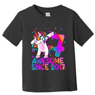 Dabbing Unicorn 7 Year Old 7th Birthday Girl Unicorn Party Toddler T-Shirt