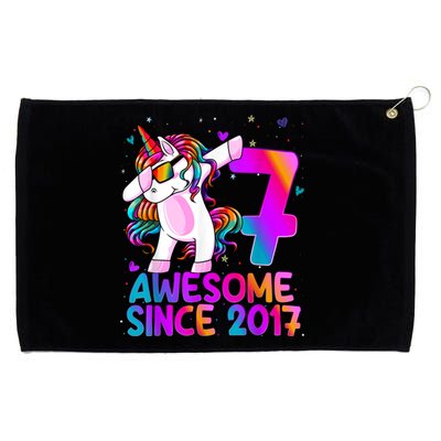 Dabbing Unicorn 7 Year Old 7th Birthday Girl Unicorn Party Grommeted Golf Towel