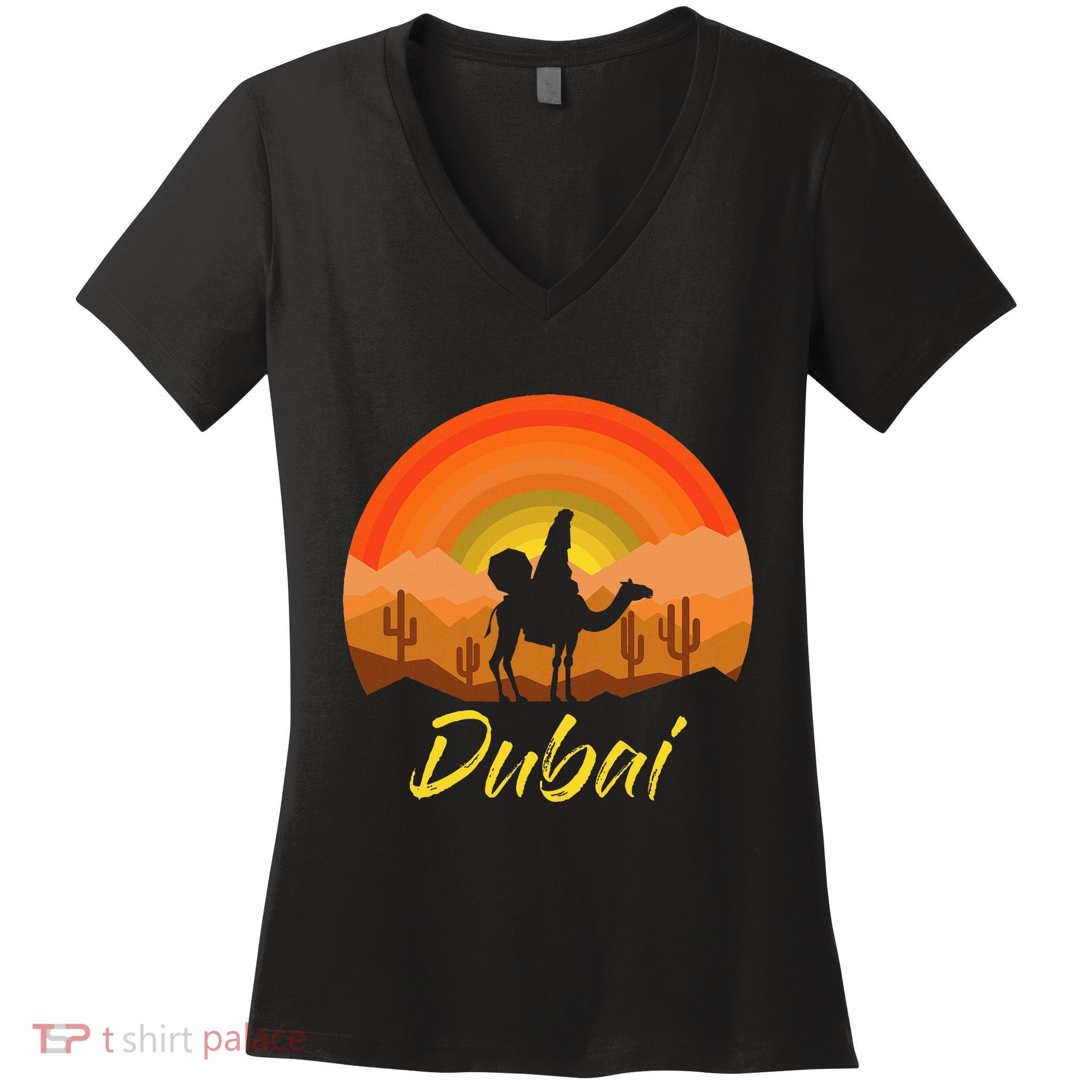 Dubai United Arab Emirates The Palm Women's V-Neck T-Shirt