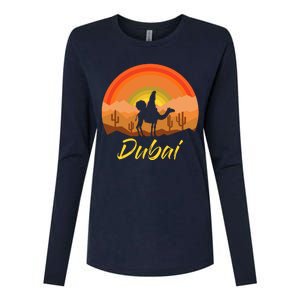 Dubai United Arab Emirates The Palm Womens Cotton Relaxed Long Sleeve T-Shirt