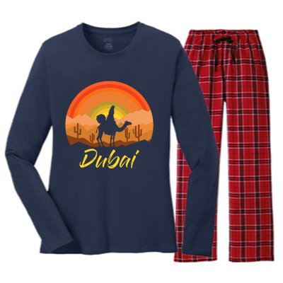 Dubai United Arab Emirates The Palm Women's Long Sleeve Flannel Pajama Set 