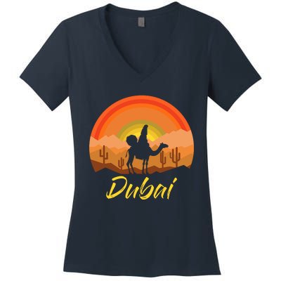 Dubai United Arab Emirates The Palm Women's V-Neck T-Shirt