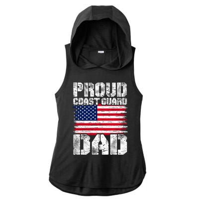 Distressed Us American Flag Funny Guard Dad Fathers Day Gift Ladies PosiCharge Tri-Blend Wicking Draft Hoodie Tank