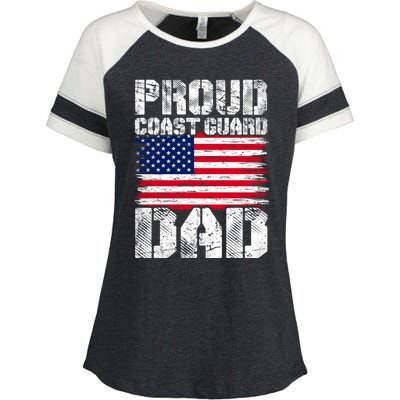 Distressed Us American Flag Funny Guard Dad Fathers Day Gift Enza Ladies Jersey Colorblock Tee