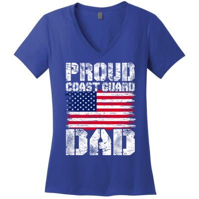 Distressed Us American Flag Funny Guard Dad Fathers Day Gift Women's V-Neck T-Shirt