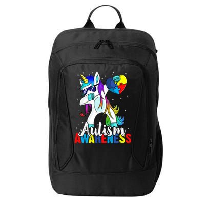 Dabbing Unicorn Autism Awareness Be Kind Gift City Backpack
