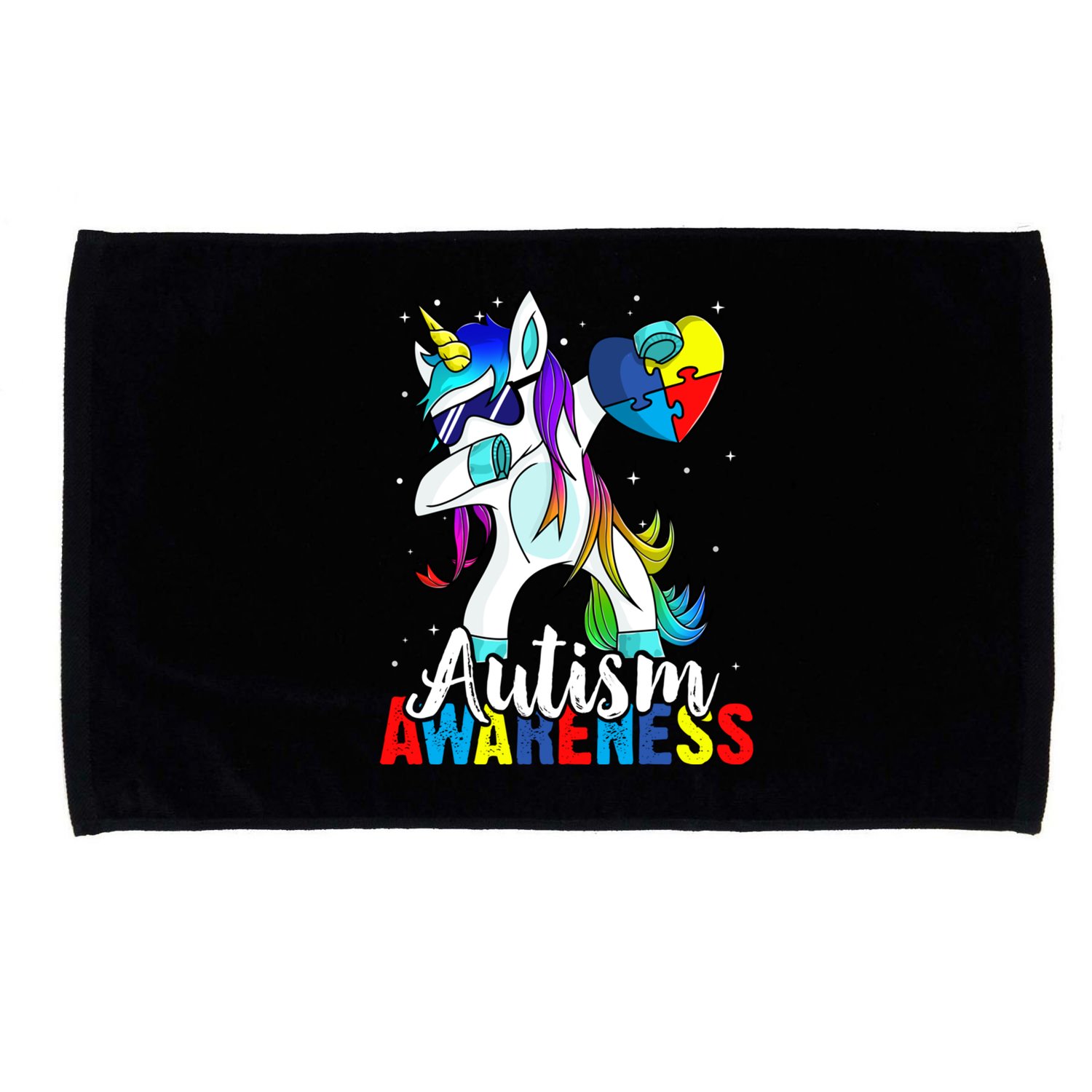 Dabbing Unicorn Autism Awareness Be Kind Gift Microfiber Hand Towel