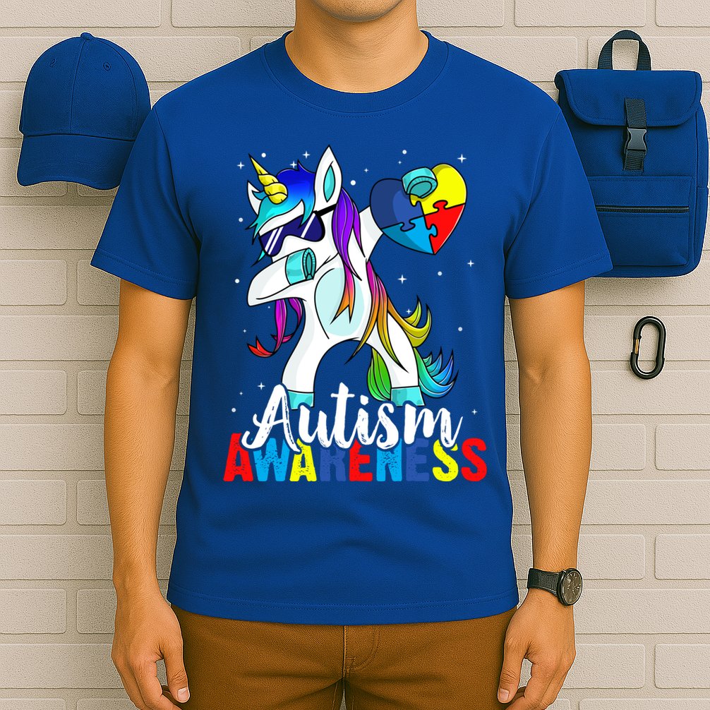 Dabbing Unicorn Autism Awareness Be Kind Gift T-Shirt