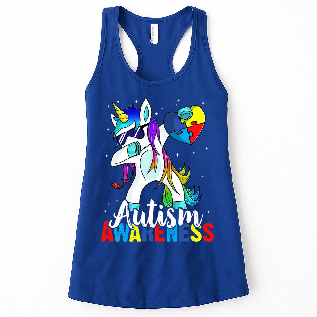 Dabbing Unicorn Autism Awareness Be Kind Gift Womens Tank Top