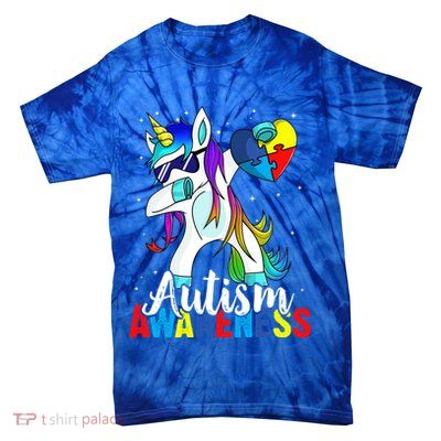 Dabbing Unicorn Autism Awareness Be Kind Gift Tie-Dye T-Shirt