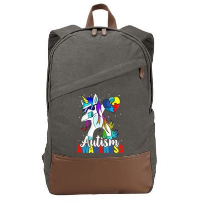 Dabbing Unicorn Autism Awareness Be Kind Gift Cotton Canvas Backpack