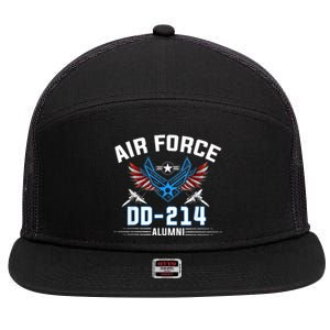 DD214 US Air Force 7 Panel Mesh Trucker Snapback Hat